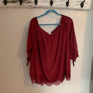 MAURICES PLUS SIZE OFF THE SHOULDER BLOUSE